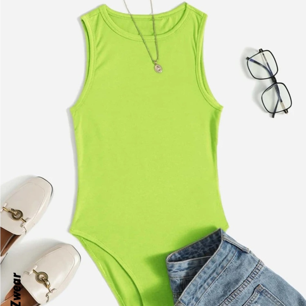 NWT Lime green tank bodysuit